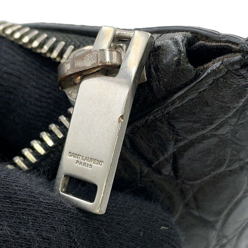 サンローランパリ クラッチバッグ クロコ型押しレザー 378261 SAINT LAURENT PARIS 黒