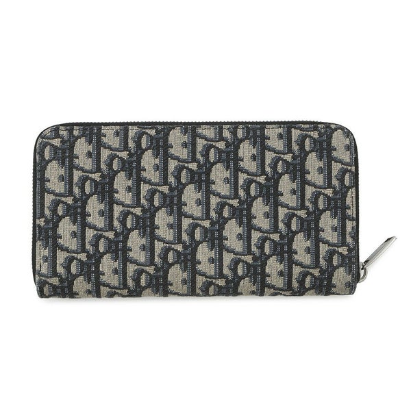 クリスチャン・ディオール 長財布 オブリーク ラウンドファスナー ロングウォレット キャンバス Christian Dior 財布