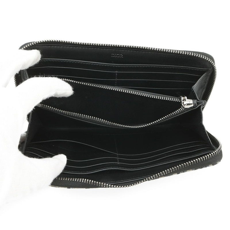 クリスチャン・ディオール 長財布 オブリーク ラウンドファスナー ロングウォレット キャンバス Christian Dior 財布