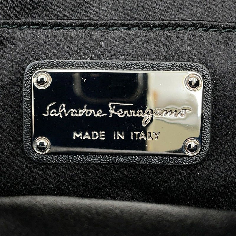 サルヴァトーレ・フェラガモ ショルダーバッグ ヴァラリボン フラワー 21D064 Ferragamo 黒
