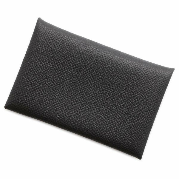 エルメス カードケース カルヴィ ブラック エプソン W刻印 HERMES 名刺入れ 黒