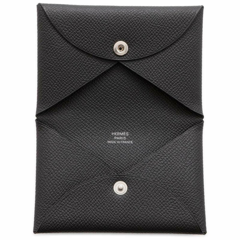エルメス カードケース カルヴィ ブラック エプソン W刻印 HERMES 名刺入れ 黒