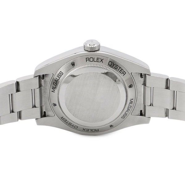 ロレックス ミルガウス グリーンガラス ランダムシリアル ルーレット 116400GV ROLEX 腕時計 Zブルー文字盤