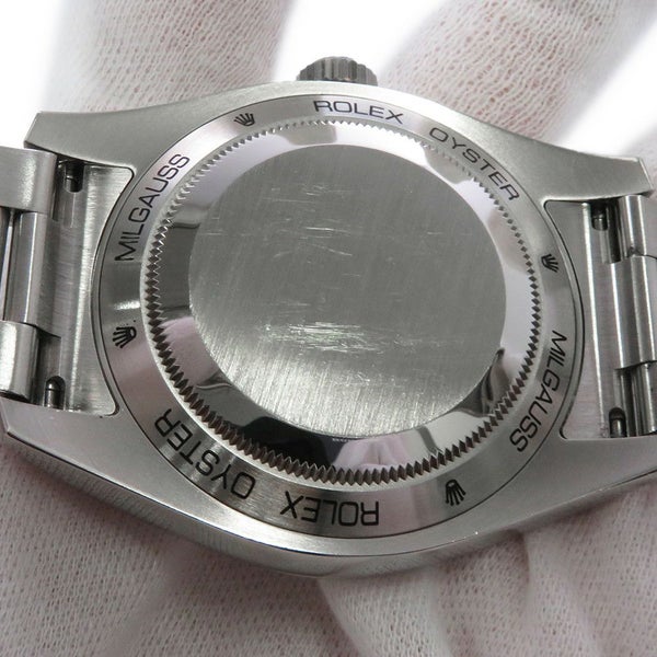ロレックス ミルガウス グリーンガラス ランダムシリアル ルーレット 116400GV ROLEX 腕時計 Zブルー文字盤
