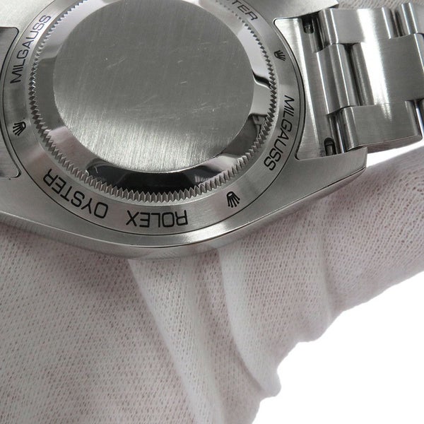 ロレックス ミルガウス グリーンガラス ランダムシリアル ルーレット 116400GV ROLEX 腕時計 Zブルー文字盤