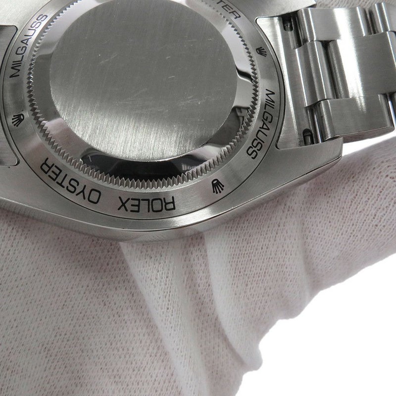 ロレックス ミルガウス グリーンガラス ランダムシリアル ルーレット 116400GV ROLEX 腕時計 Zブルー文字盤