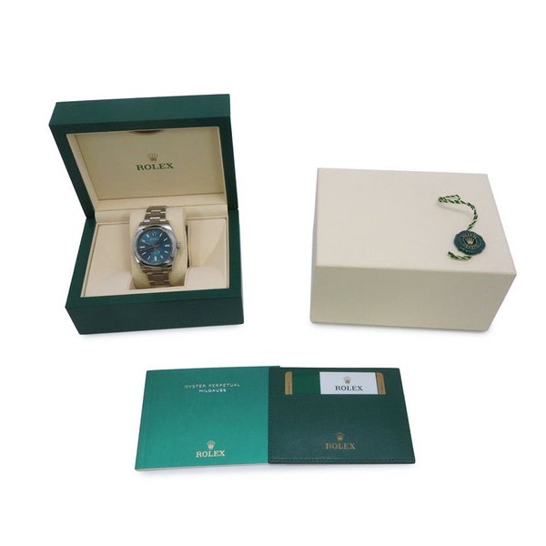 ロレックス ミルガウス グリーンガラス ランダムシリアル ルーレット 116400GV ROLEX 腕時計 Zブルー文字盤