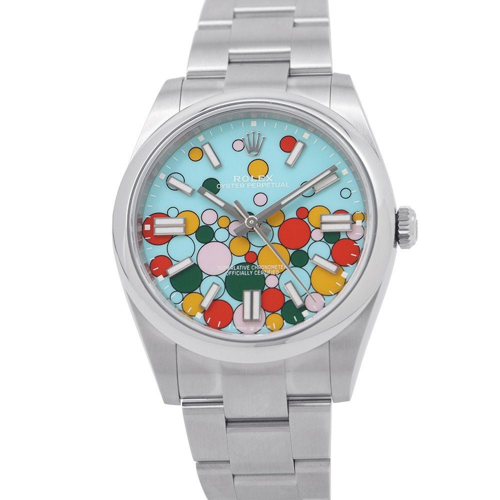 ロレックス オイスターパーペチュアル41 ランダムシリアル ルーレット 124300 ROLEX 腕時計 黒文字盤 ロレックス オイスターパーペチュアル41 ランダムシリアル ルーレット