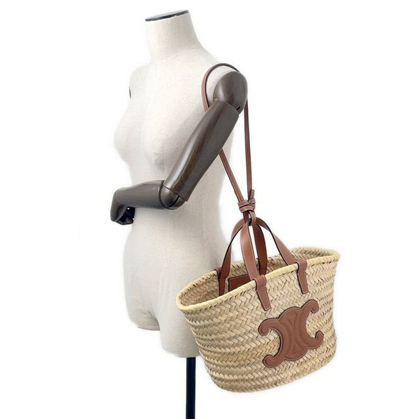 セリーヌ ハンドバッグ ティーン トリオンフ クラシック パニエ ラフィア 194002CGG.25FO CELINE 2way かごバッグ