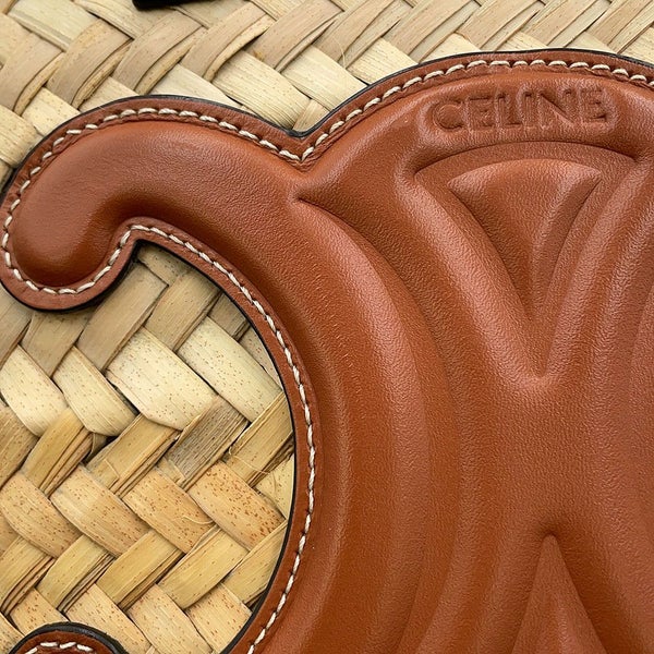 セリーヌ ハンドバッグ ティーン トリオンフ クラシック パニエ ラフィア 194002CGG.25FO CELINE 2way かごバッグ