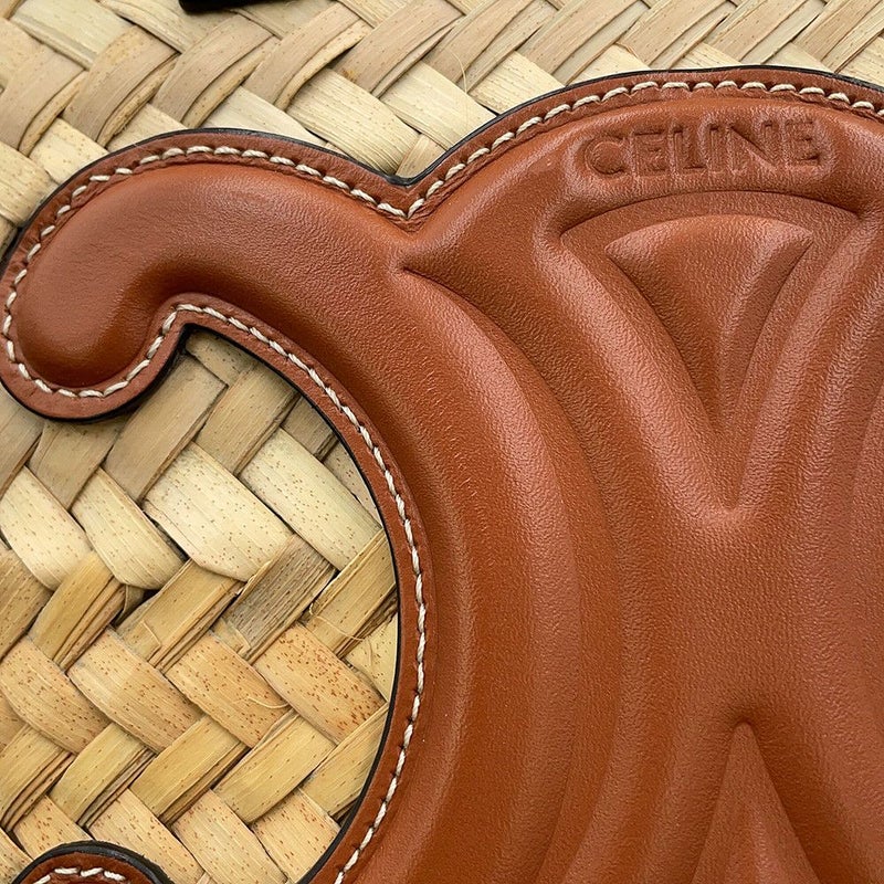 セリーヌ ハンドバッグ ティーン トリオンフ クラシック パニエ ラフィア 194002CGG.25FO CELINE 2way かごバッグ