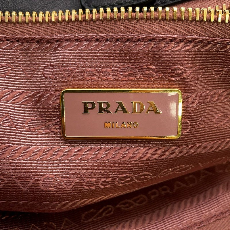 プラダ ハンドバッグ リボン ロゴ ナイロン BN1601 PRADA バッグ 黒
