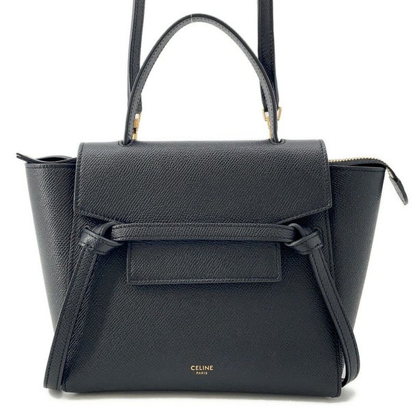 セリーヌ ハンドバッグ ベルトバッグ ナノ カーフレザー 189003 CELINE 2wayショルダー 黒