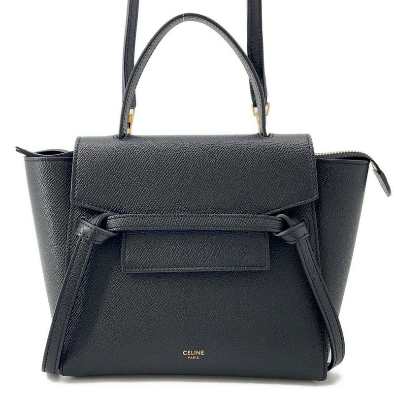 セリーヌ ハンドバッグ ベルトバッグ ナノ カーフレザー 189003 CELINE 2wayショルダー 黒