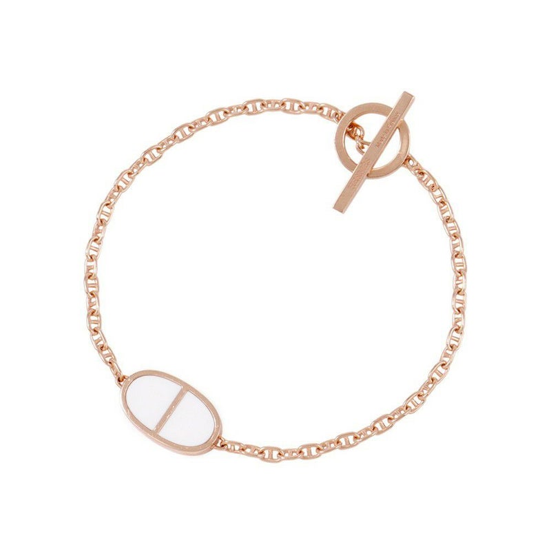 エルメス ブレスレット シェーヌダンクル ヴェルソ K18PGピンクゴールド/ホワイトセラミック サイズSH HERMES ジュエリー