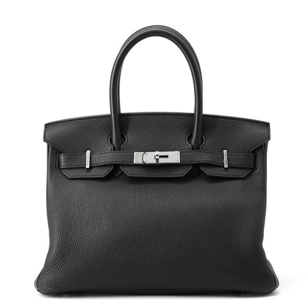 エルメス バーキン30 ブラック/シルバー金具 トゴ A刻印 HERMES Birkin ハンドバッグ 黒