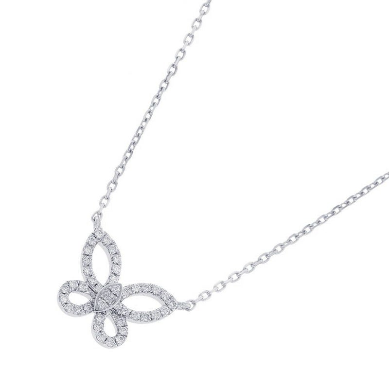 グラフ ネックレス ミニ バタフライ シルエット ダイヤモンド ペンダント ダイヤ 計0.15ct K18WGホワイトゴールド RGP808