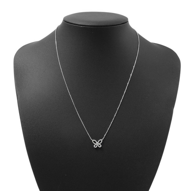 グラフ ネックレス ミニ バタフライ シルエット ダイヤモンド ペンダント ダイヤ 計0.15ct K18WGホワイトゴールド RGP808