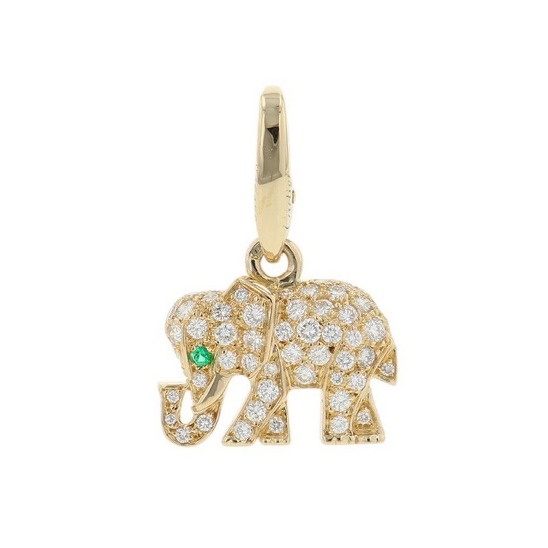カルティエ ペンダントトップ キャンディ チャーム ダイヤモンド/エメラルド K18YGイエローゴールド Cartier ゾウ 象