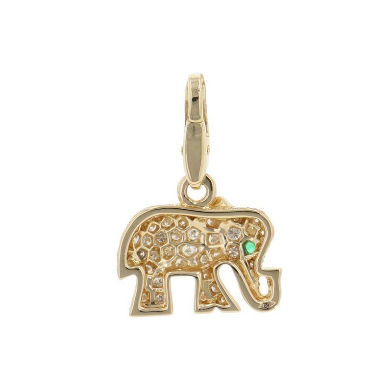 カルティエ ペンダントトップ キャンディ チャーム ダイヤモンド/エメラルド K18YGイエローゴールド Cartier ゾウ 象