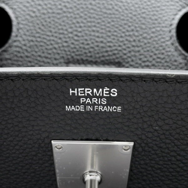エルメス ハンドバッグ オータクロア40 ブラック/シルバー金具 トゴ K刻印 HERMES 黒