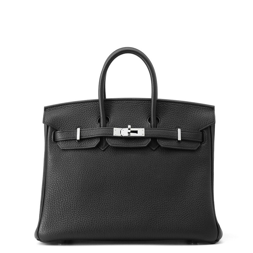 ブラックバッグ シルバー金具付き　ハンドバッグ ブラック エルメス バーキン25 ブラック/シルバー金具 トゴ Z刻印 HERMES Birkin