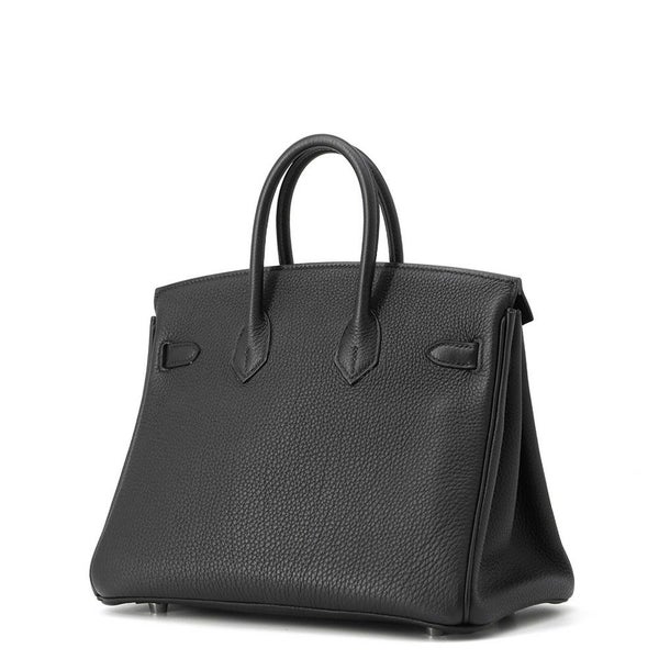 エルメス バーキン25 ブラック/シルバー金具 トゴ Z刻印 HERMES Birkin ハンドバッグ 黒