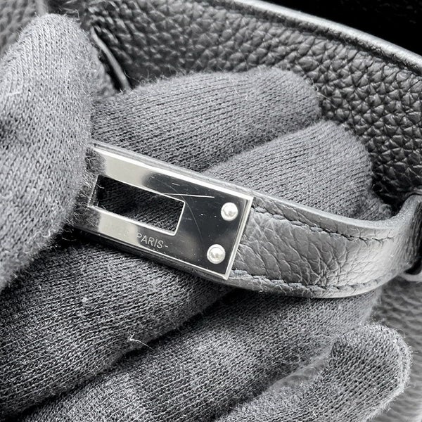 エルメス バーキン25 ブラック/シルバー金具 トゴ Z刻印 HERMES Birkin ハンドバッグ 黒