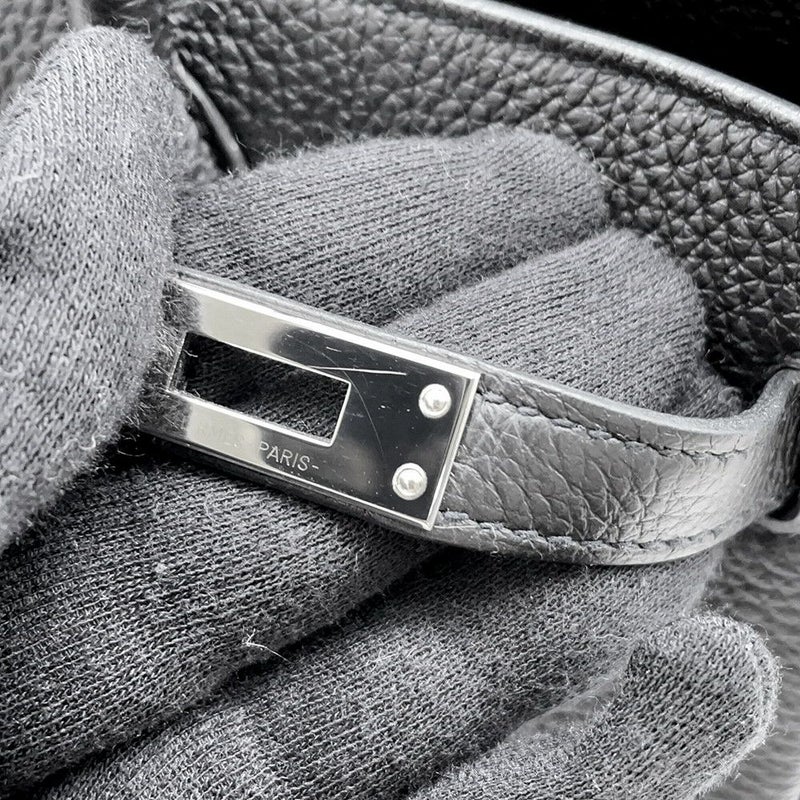 エルメス バーキン25 ブラック/シルバー金具 トゴ Z刻印 HERMES Birkin ハンドバッグ 黒