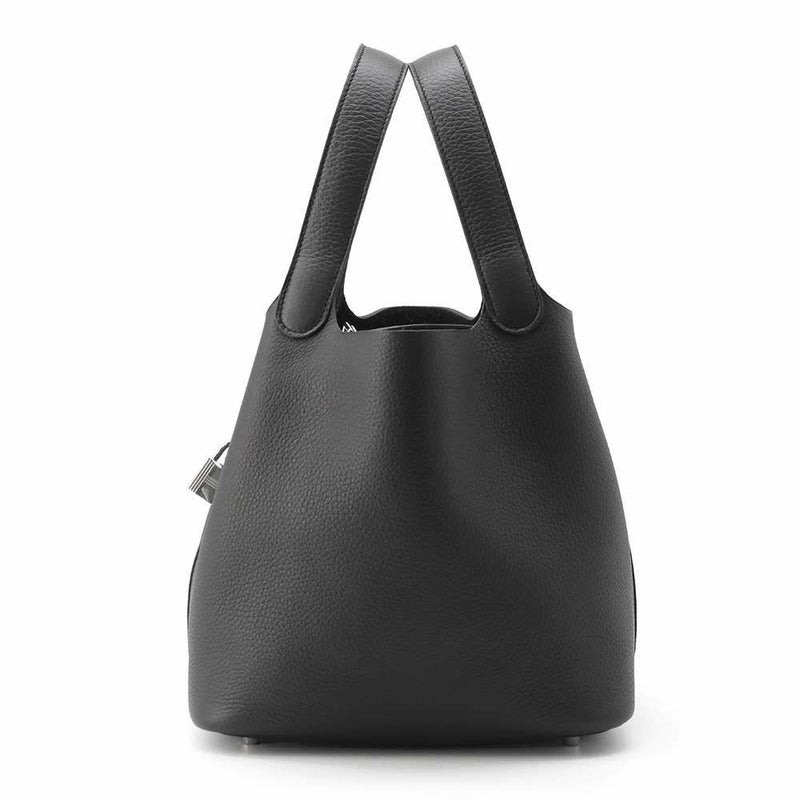 エルメス ハンドバッグ ピコタンロックMM ブラック/シルバー金具 トリヨンクレマンス W刻印