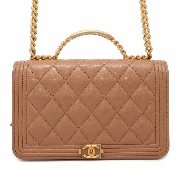 シャネル チェーンウォレット ボーイシャネル トップハンドル ソフトキャビアスキン AP3558 CHANEL