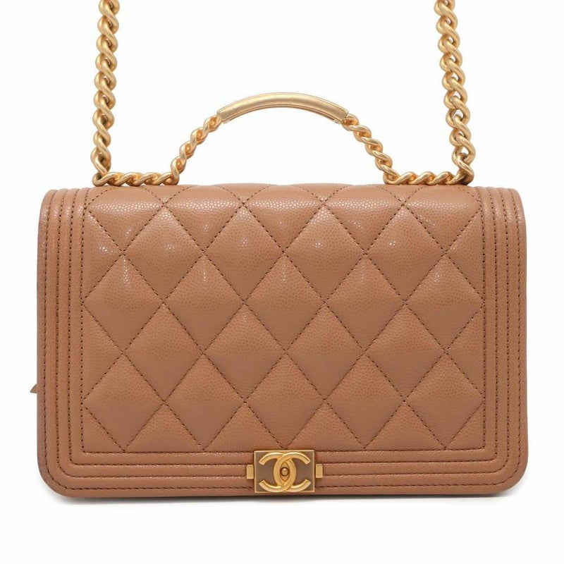 シャネル チェーンウォレット ボーイシャネル トップハンドル ソフトキャビアスキン AP3558 CHANEL