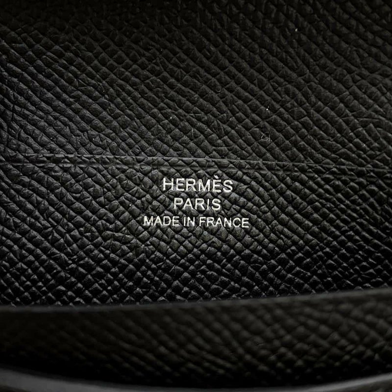 エルメス 二つ折り財布 ベアンコンパクト ブラック/シルバー金具 エプソン W刻印 黒