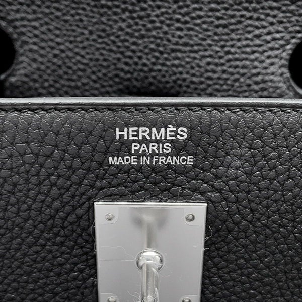 エルメス バーキン40 ブラック/シルバー金具 トゴ Y刻印 HERMES Birkin ハンドバッグ 黒