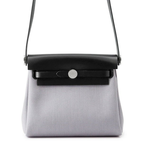 エルメス ショルダーバッグ エールバッグジップ ミニ ブラック/グリパンタン/シルバー金具 トワルミリタリー/ヴァッシュハンター K刻印 黒