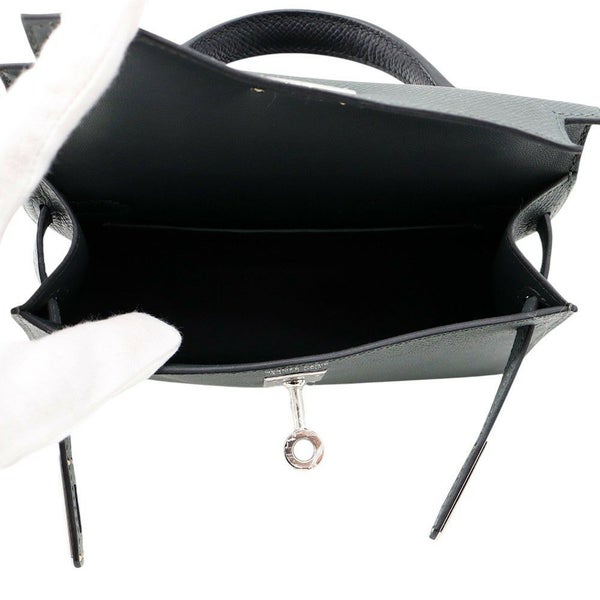 エルメス ミニケリー2 外縫い トリコロール ヴェールマングローブ/ヴェールアマンド/ブラック/シルバー金具 エプソン K刻印 HERMES 2way