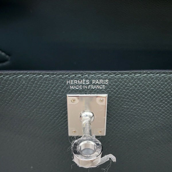 エルメス ミニケリー2 外縫い トリコロール ヴェールマングローブ/ヴェールアマンド/ブラック/シルバー金具 エプソン K刻印 HERMES 2way