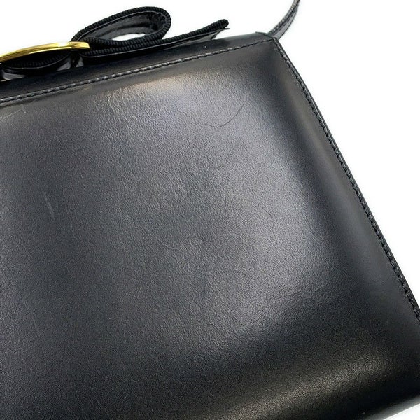 サルヴァトーレ・フェラガモ ショルダーバッグ ヴァラリボン レザー Ferragamo 黒