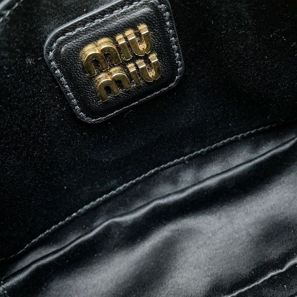 ミュウミュウ ハンドバッグ マテラッセ アルカディ スモール ナッパレザー 5BB123 Miu Miu 2way 黒