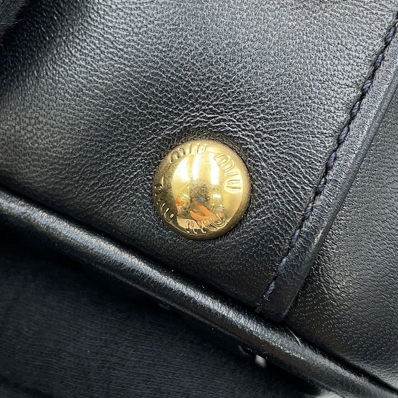 ミュウミュウ ハンドバッグ マテラッセ アルカディ スモール ナッパレザー 5BB123 Miu Miu 2way 黒