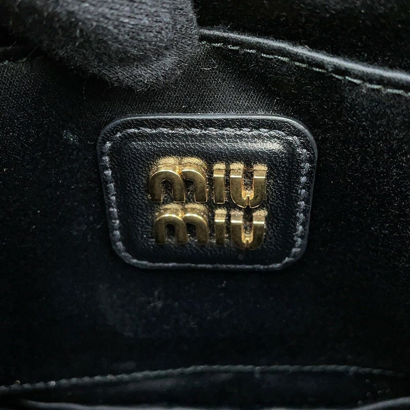 ミュウミュウ ハンドバッグ マテラッセ アルカディ スモール ナッパレザー 5BB123 Miu Miu 2way 黒