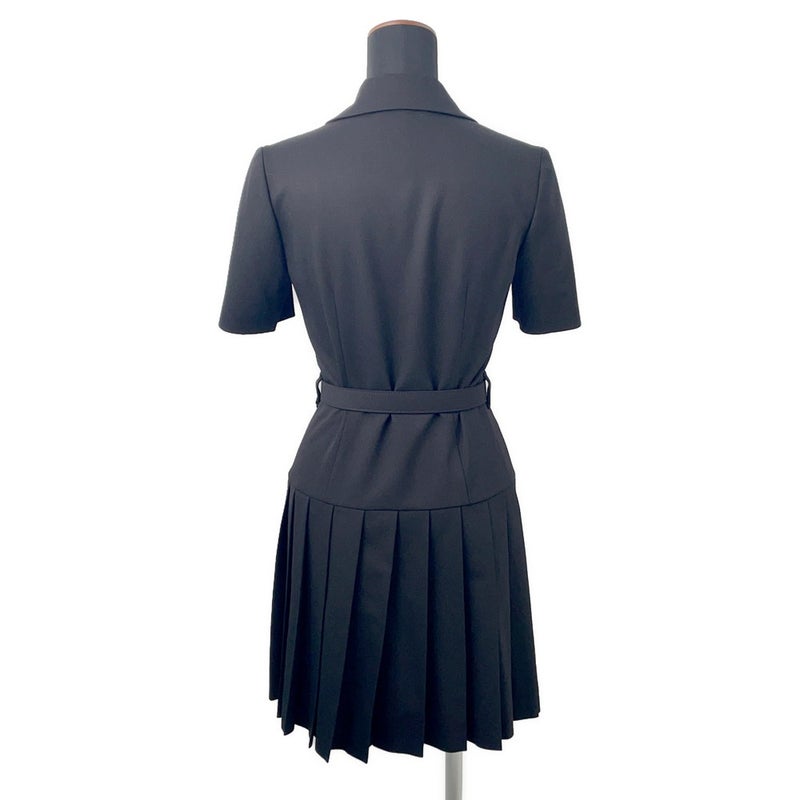 ミュウミュウ ワンピース ミニシャツドレス プリーツ レディースサイズ36 MF5621 Miu Miu トップス 黒