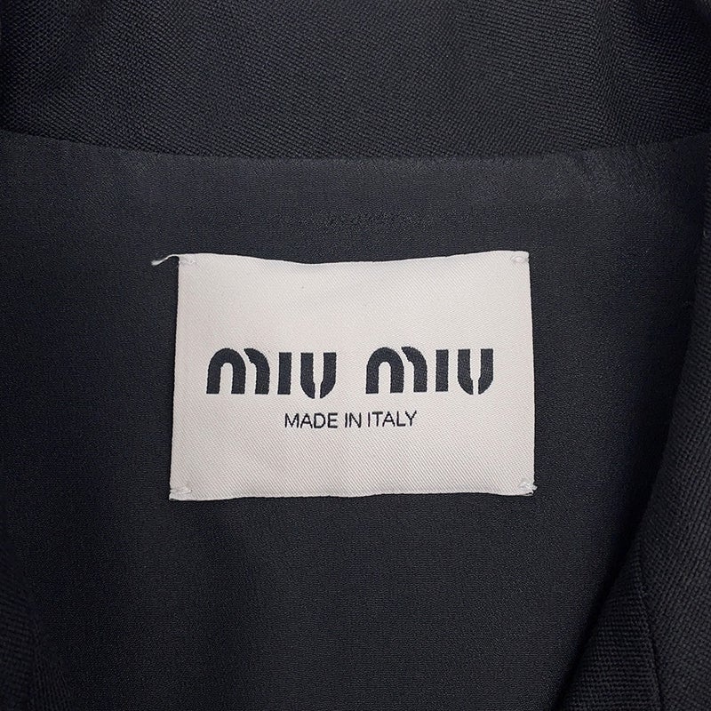 ミュウミュウ ワンピース ミニシャツドレス プリーツ レディースサイズ36 MF5621 Miu Miu トップス 黒