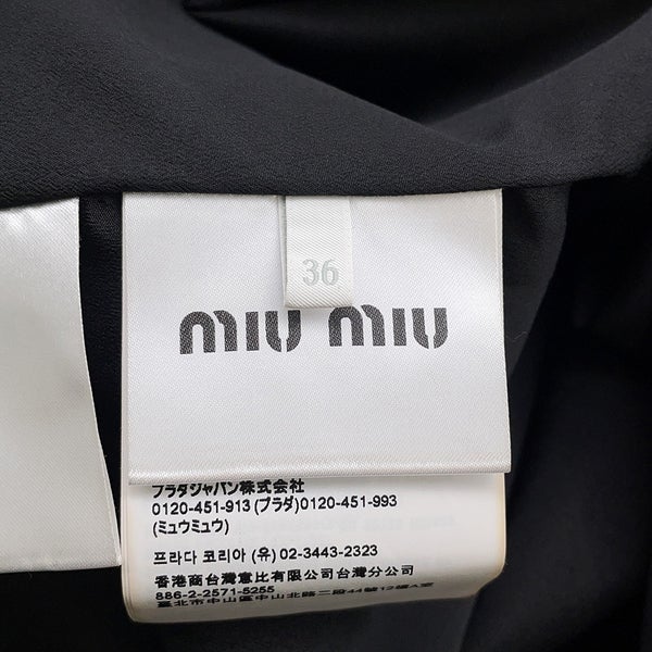 ミュウミュウ ワンピース ミニシャツドレス プリーツ レディースサイズ36 MF5621 Miu Miu トップス 黒