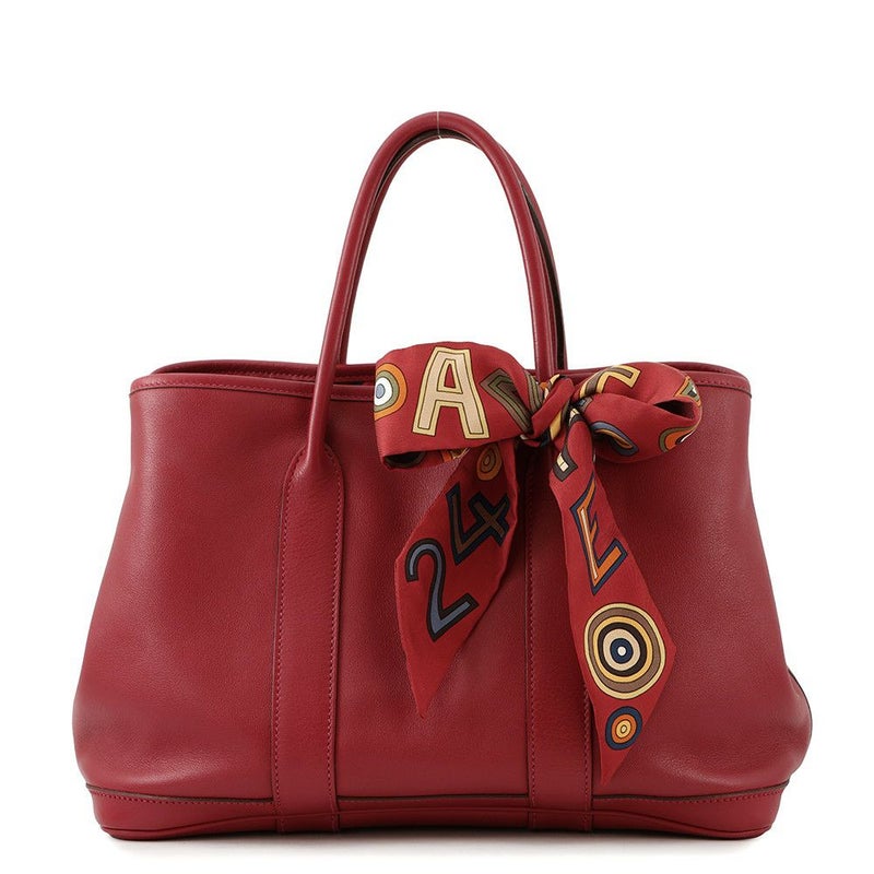 エルメス トートバッグ ガーデンツイリーTPM ツイリー付 ルージュヴィフ/シルバー金具 スイフト □J刻印