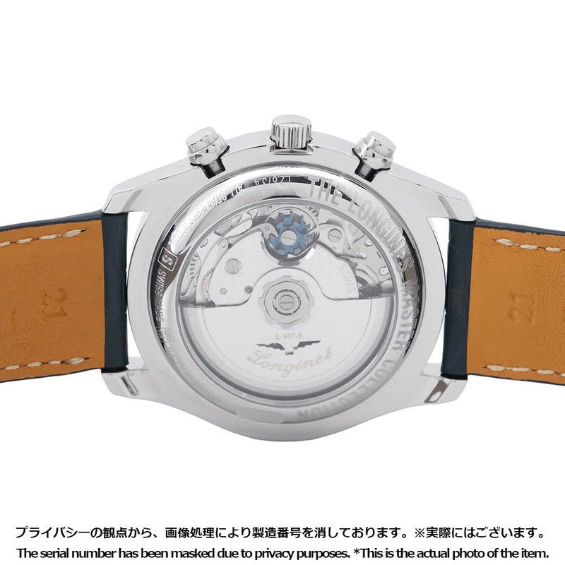 ロンジン マスターコレクション クロノグラフ ムーンフェイズ L2.673.4.92.0 ブルー文字盤