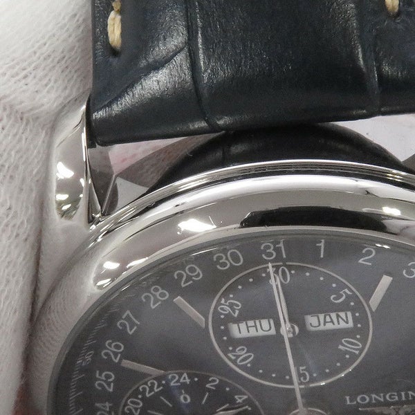 ロンジン マスターコレクション クロノグラフ ムーンフェイズ L2.673.4.92.0 ブルー文字盤