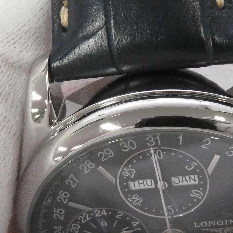 ロンジン マスターコレクション クロノグラフ ムーンフェイズ L2.673.4.92.0 ブルー文字盤