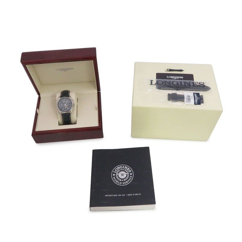 ロンジン マスターコレクション クロノグラフ ムーンフェイズ L2.673.4.92.0 ブルー文字盤