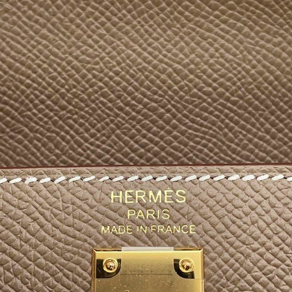 エルメス ハンドバッグ ケリー25 外縫い エトゥープ/ゴールド金具 エプソン W刻印 2wayショルダー